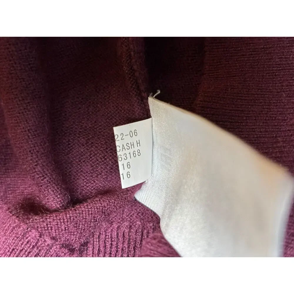 Banana Republic Sweater Men's Size L Burgundy 1/4 Zip Pima Cotton Cashmere